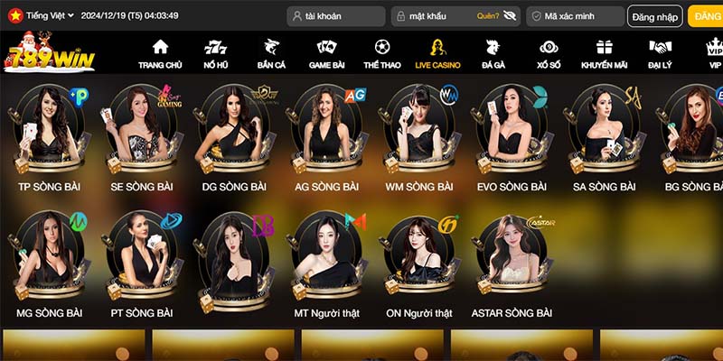 Một số nhà phát hành nổi bật tại chuyên mục Casino 789WIN